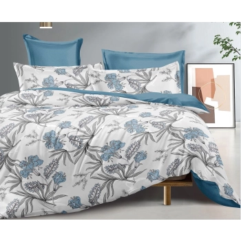 Pościel 200x220 z prześcieradłem bawełna satynowa 4cz PK484